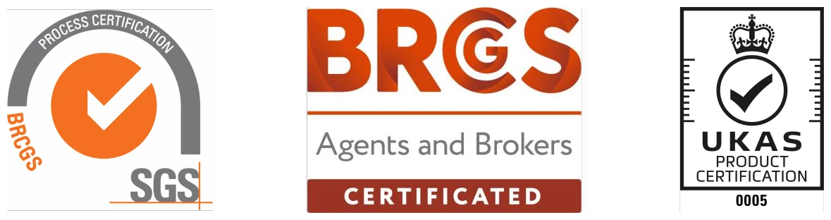 BRCGS Agents and Brokers Certificated — SGS Process Certification, UKAS